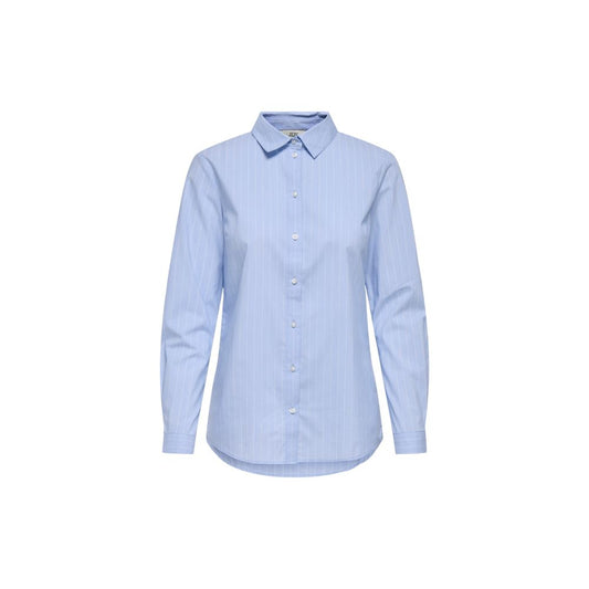 Jacqueline De Yong Blue Cotton Shirt