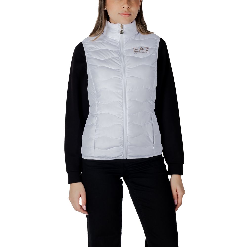 EA7 Emporio Armani White Polyester Sleveless Jacket