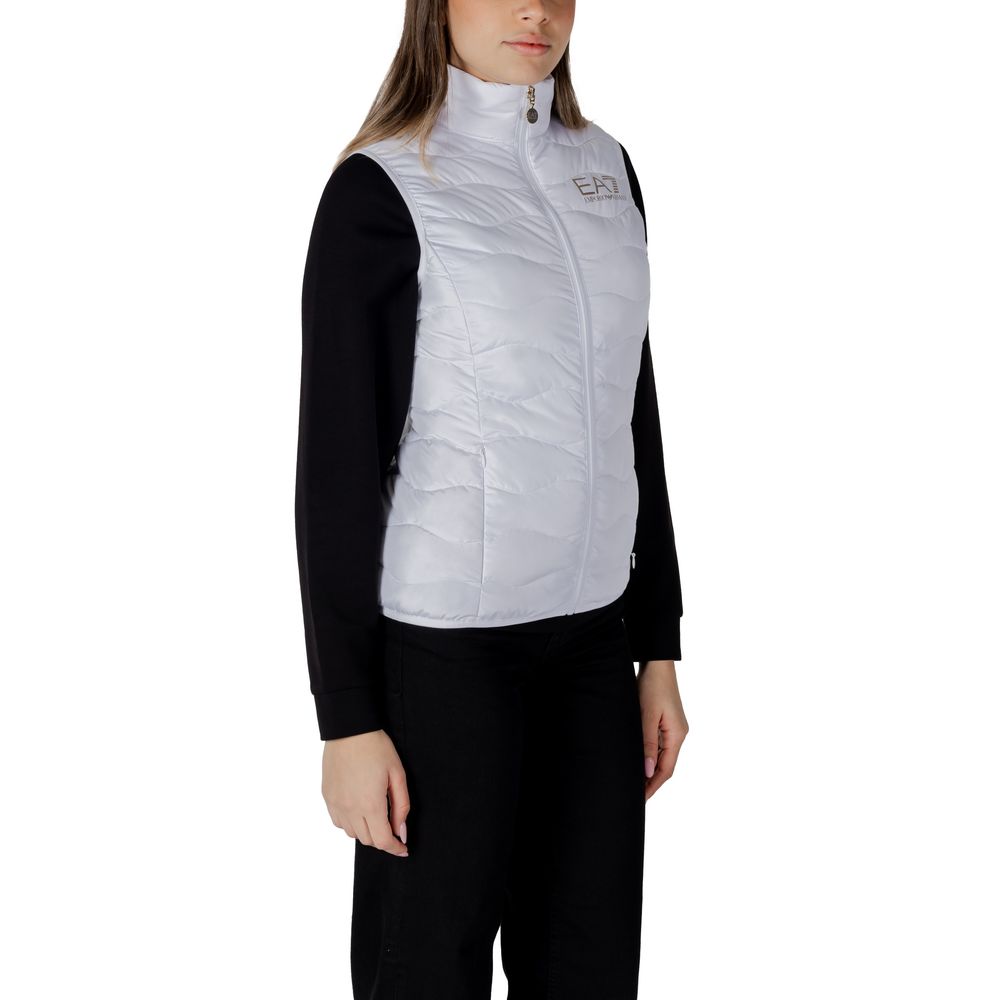 EA7 Emporio Armani White Polyester Sleveless Jacket