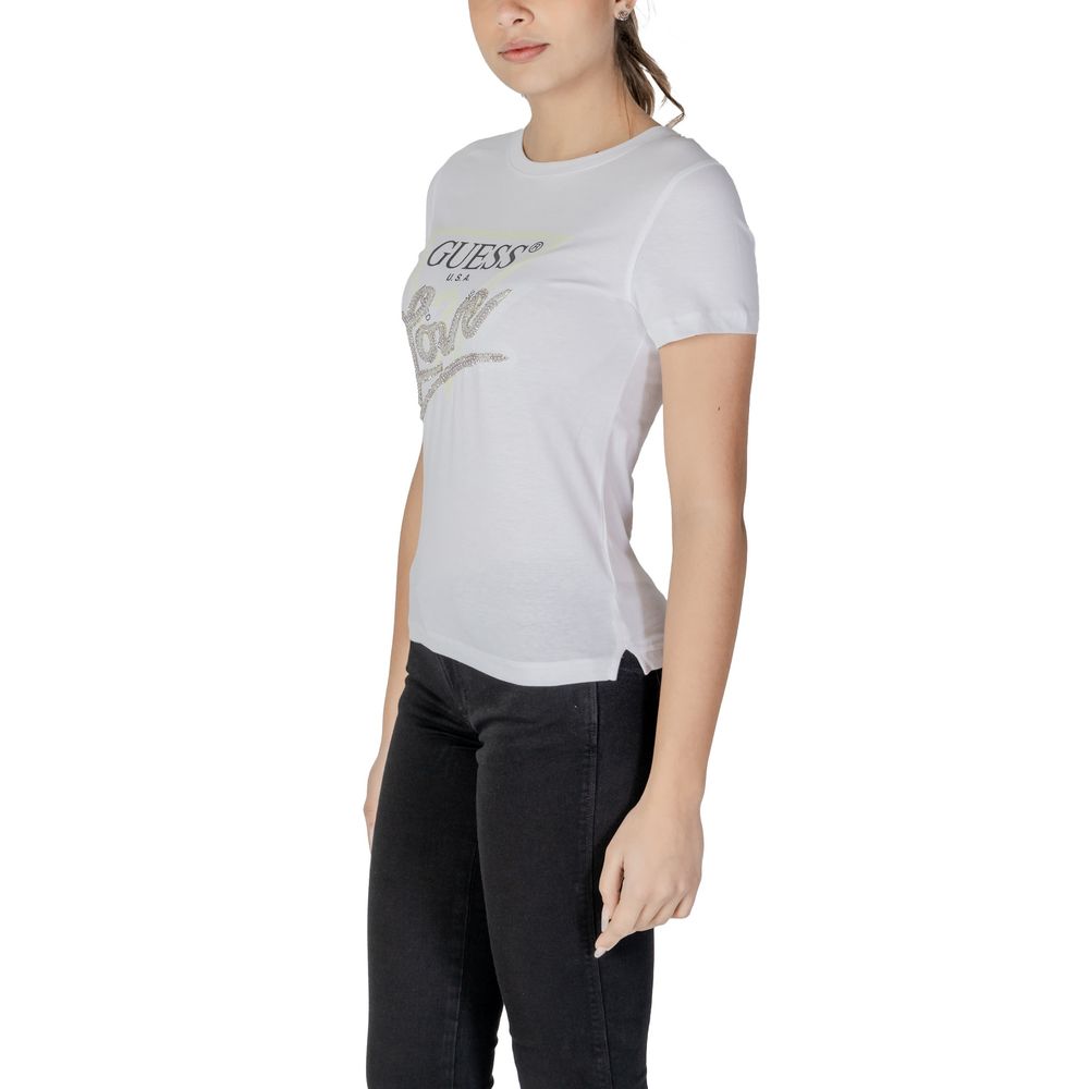 Guess White Cotton T-Shirt