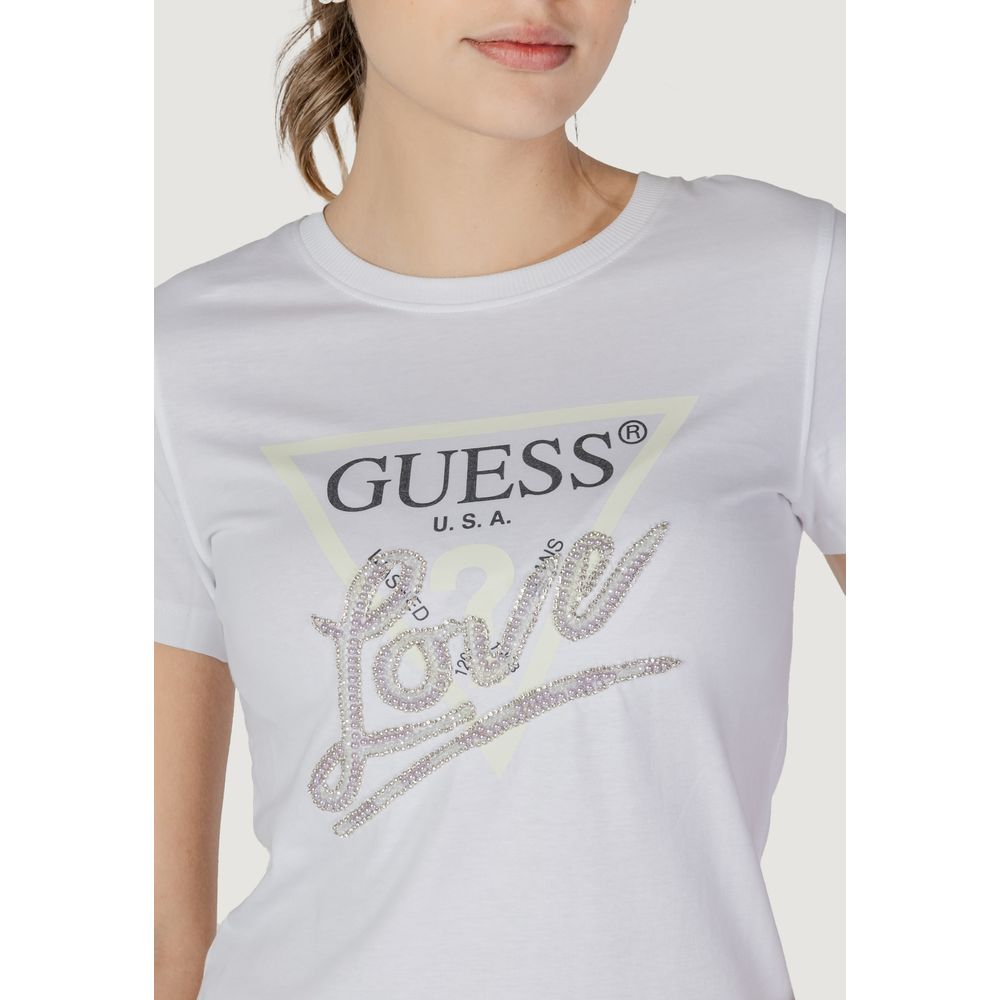Guess White Cotton T-Shirt