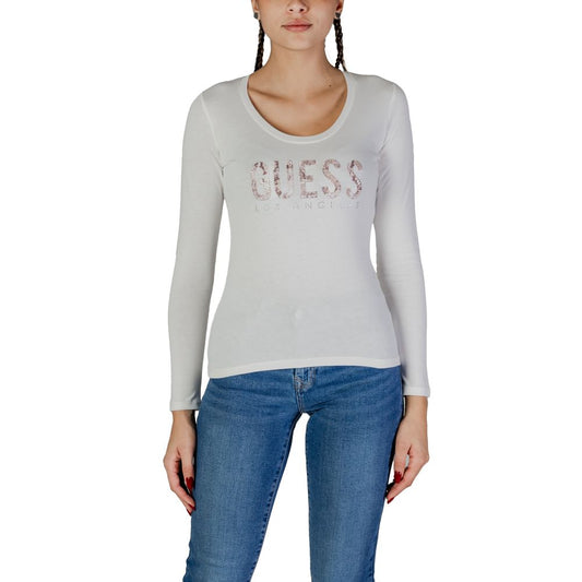 Guess White Cotton Long Sleeve