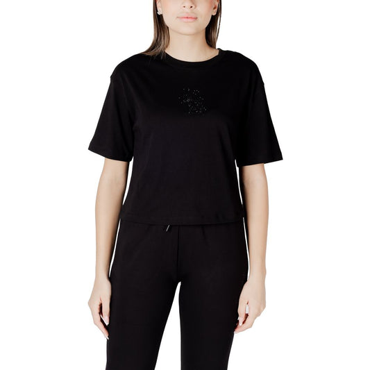Armani Exchange Črna bombažna majica