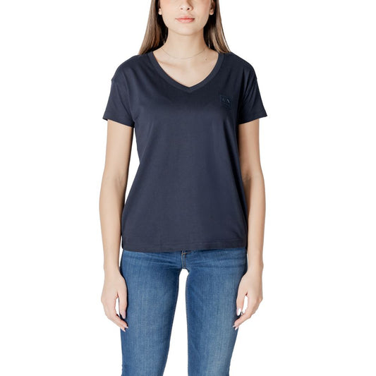 Armani Exchange Modra bombažna majica