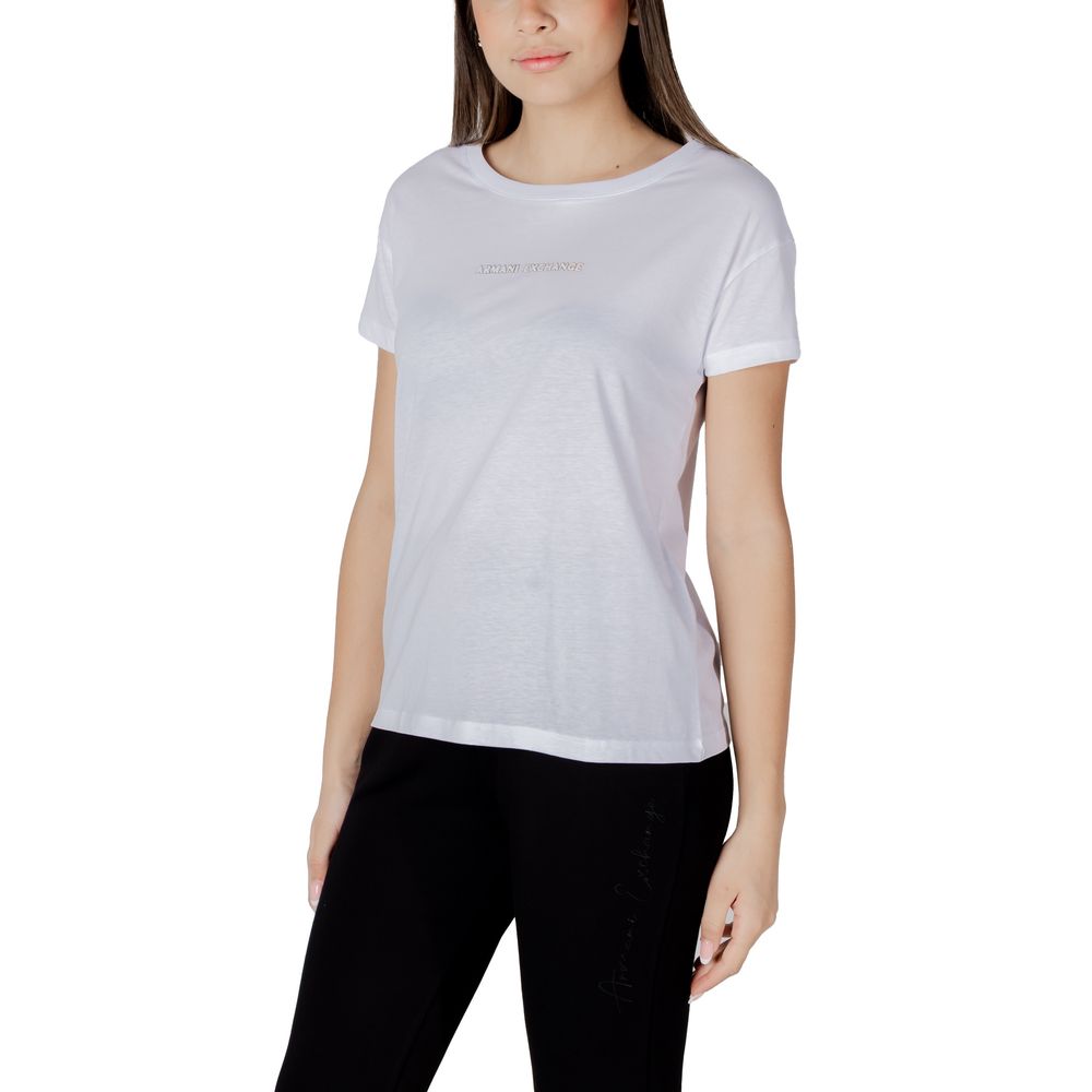 Armani Exchange Bela bombažna majica