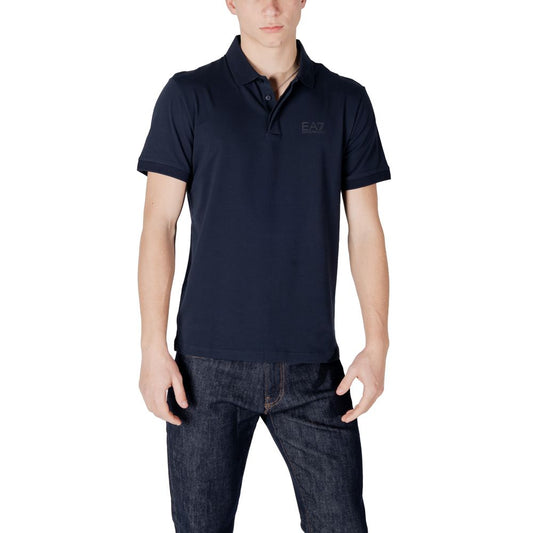 EA7 Emporio Armani Blue Cotton Polo Shirt