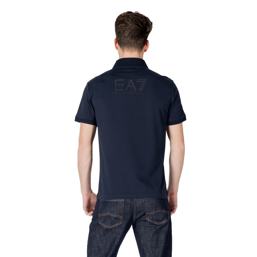 EA7 Emporio Armani Blue Cotton Polo Shirt