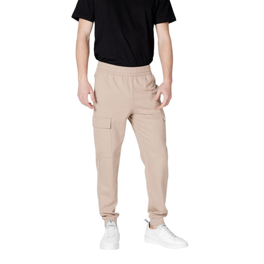 EA7 Emporio Armani Beige Cotton Joggers Workout Pant