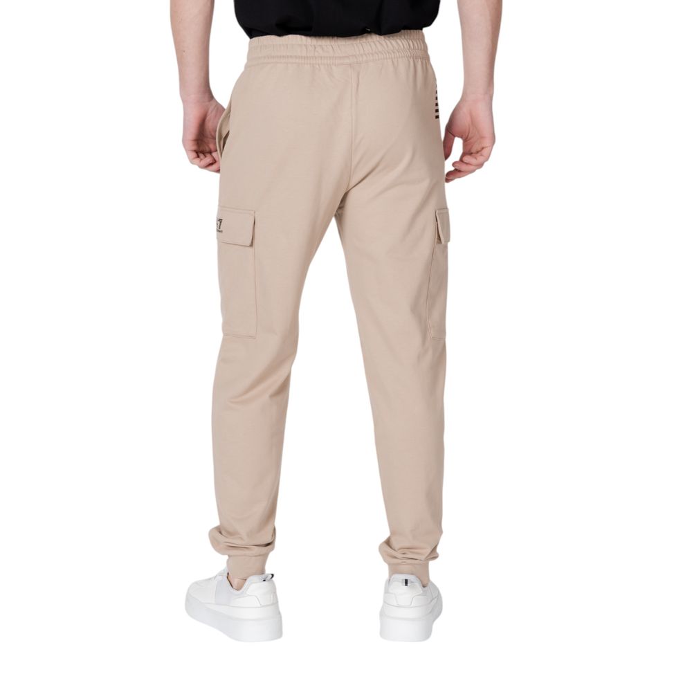EA7 Emporio Armani Beige Cotton Joggers Workout Pant