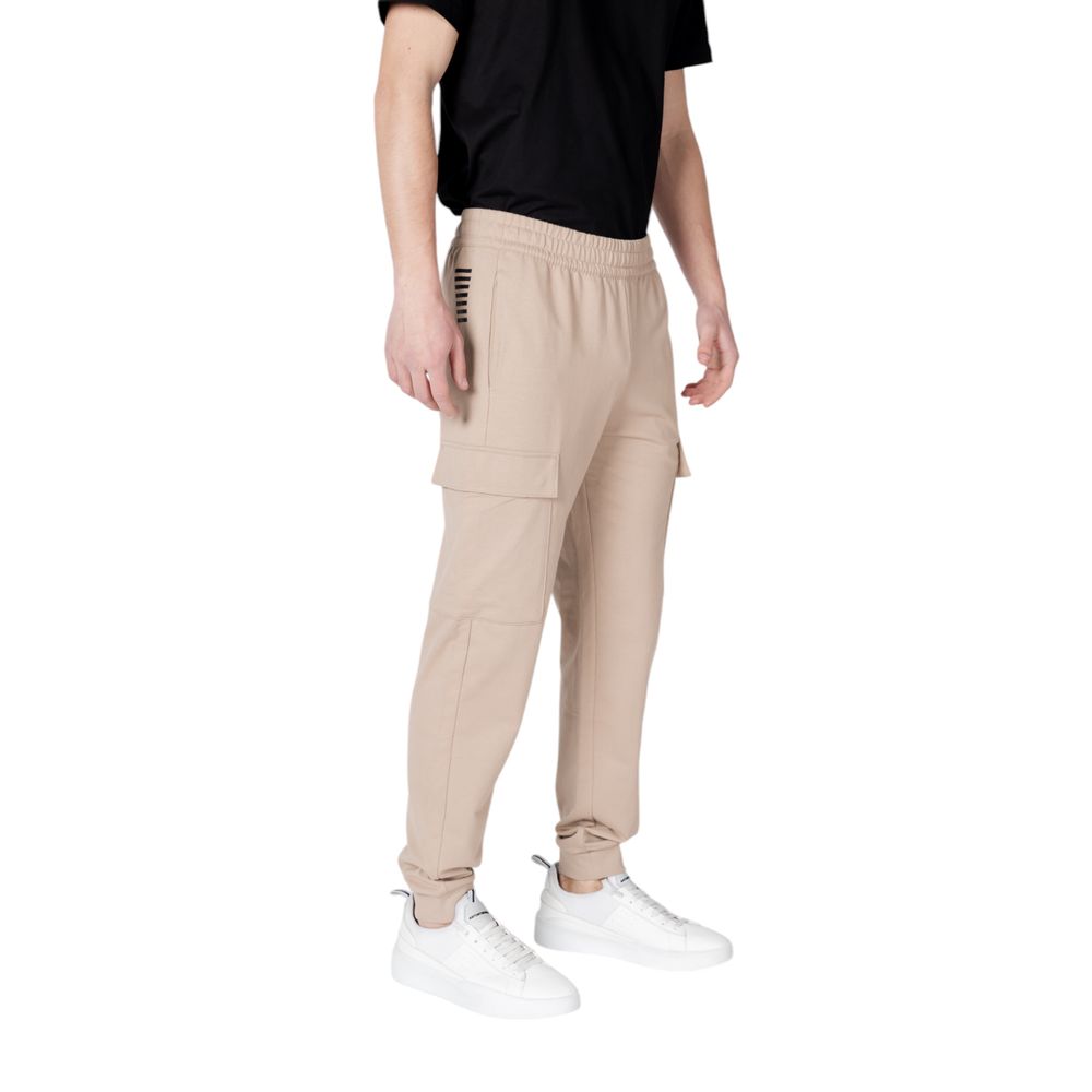 EA7 Emporio Armani Beige Cotton Joggers Workout Pant