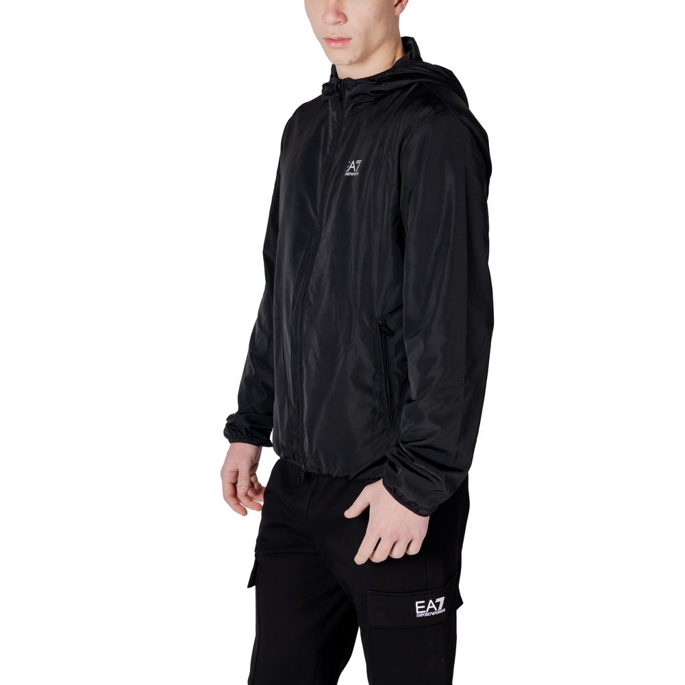 EA7 Emporio Armani Black Polyester Jackets & Coat