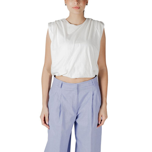 Jacqueline De Yong White Cotton Top