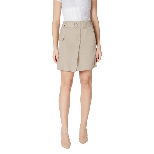 Vila Clothes Beige Cotton Mini
