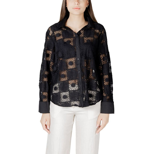 Vila Clothes Black Cotton Shirt