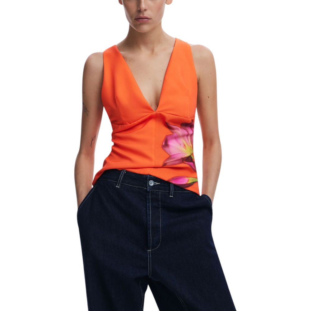 Desigual Orange Polyester Top