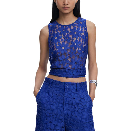 Desigual Blue Polyester Tank Top