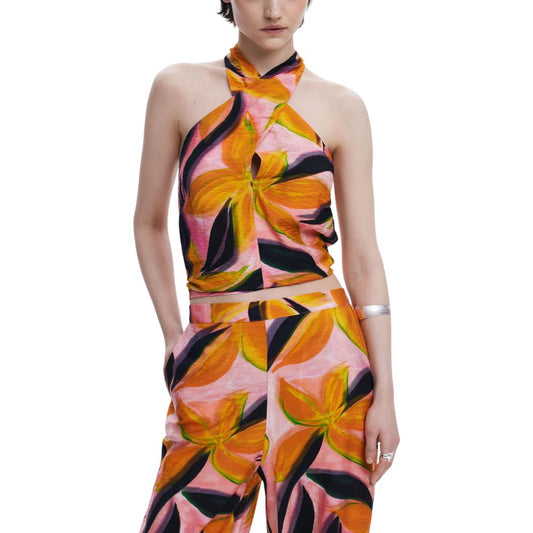 Desigual Orange Viscose Top