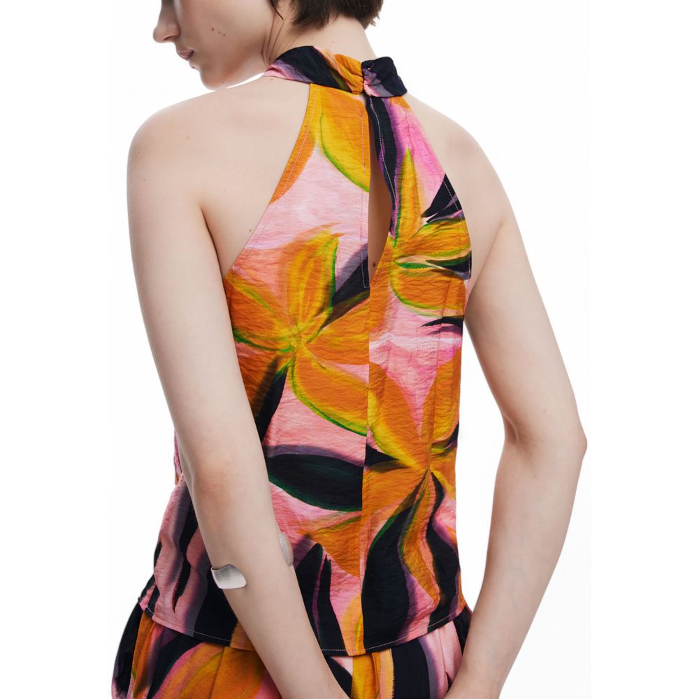 Desigual Orange Viscose Top