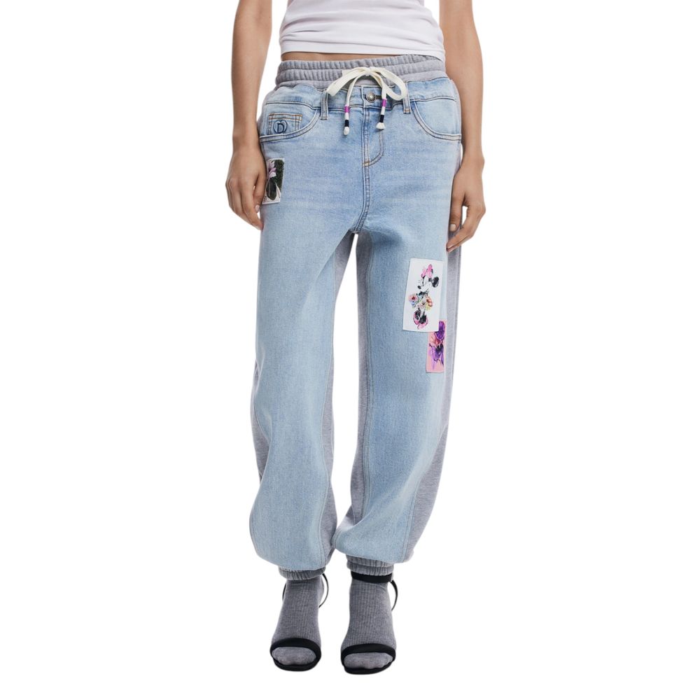 Desigual Light Blue Cotton Boyfriend Jean
