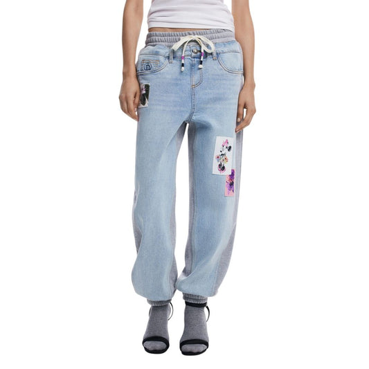 Desigual Light Blue Cotton Boyfriend Jean