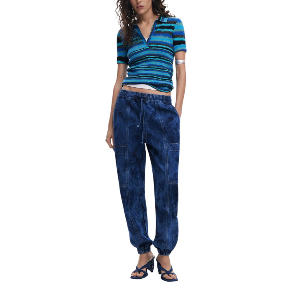 Desigual Blue Cotton Boyfriend Jean
