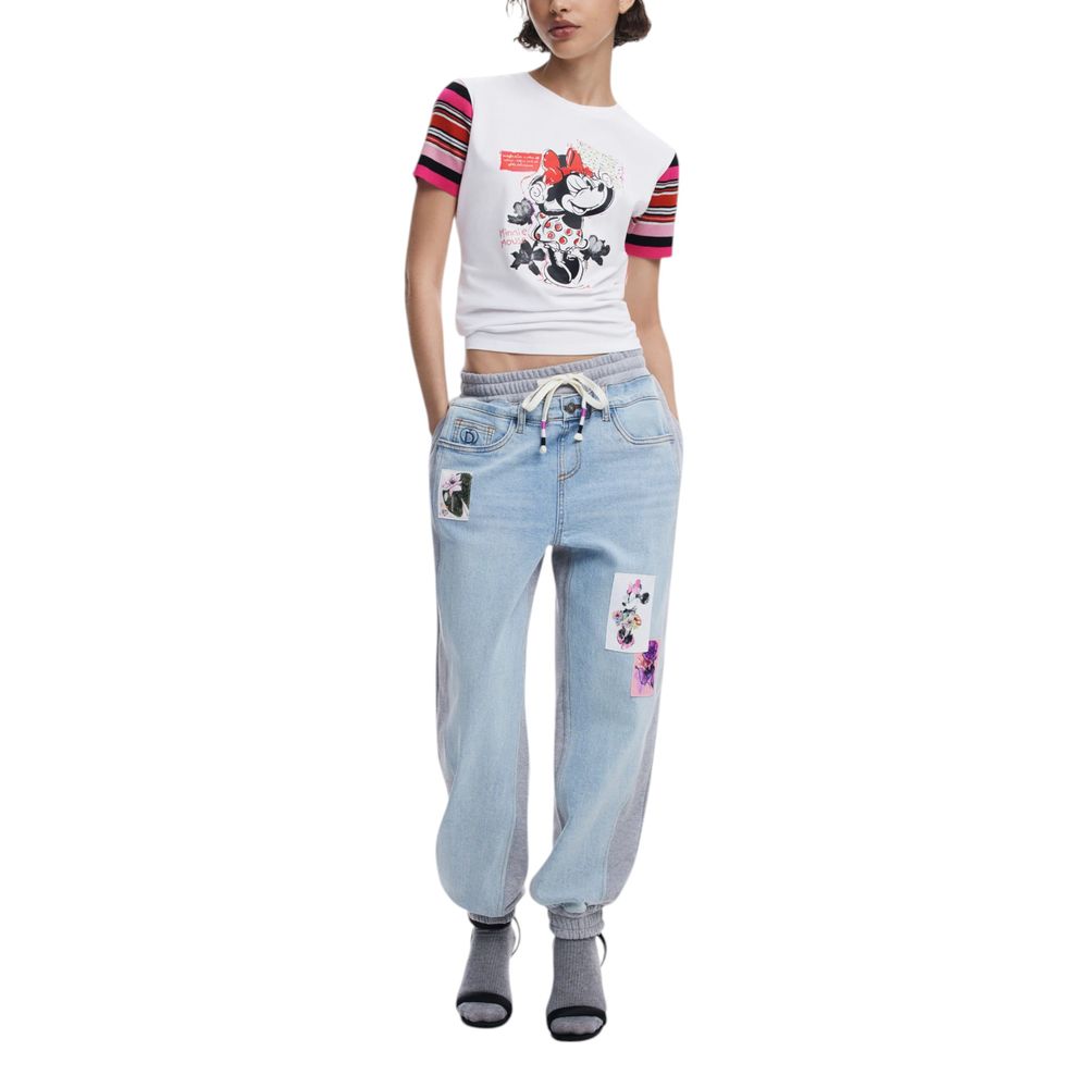 Desigual Light Blue Cotton Boyfriend Jean