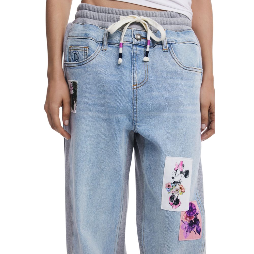 Desigual Light Blue Cotton Boyfriend Jean