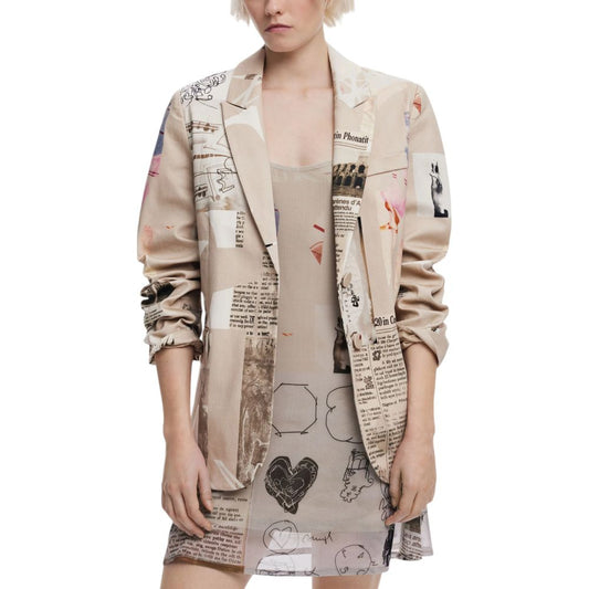Desigual Beige Cotton Blazer