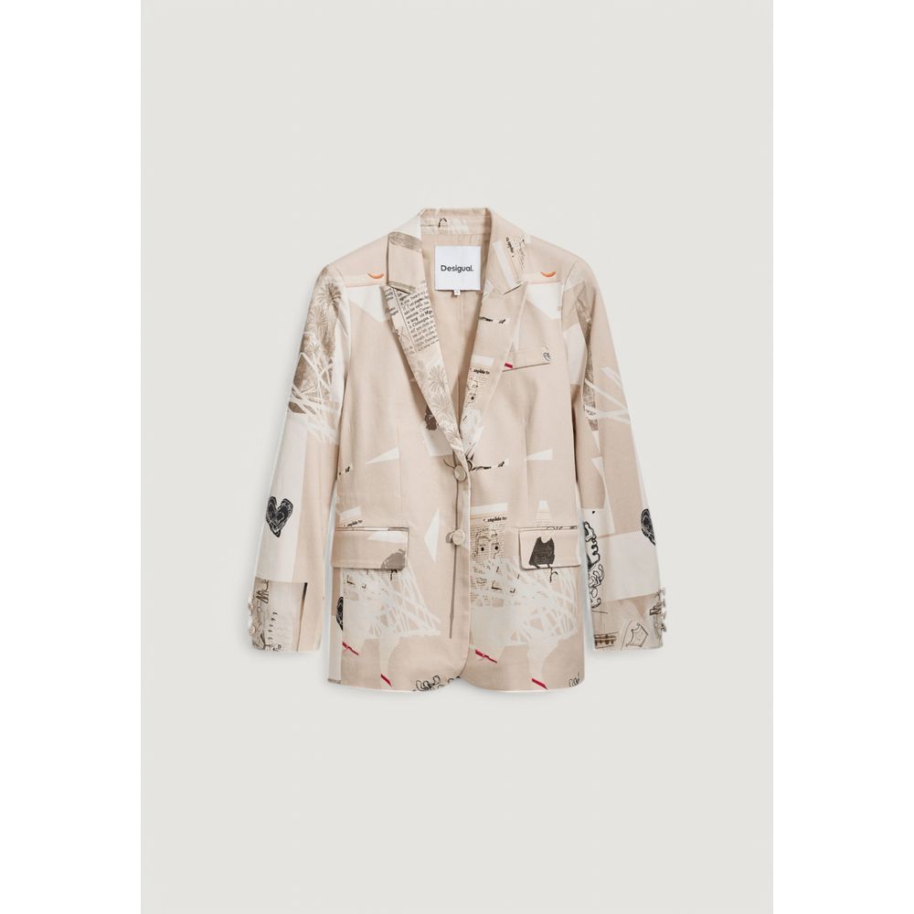 Desigual Beige Cotton Blazer