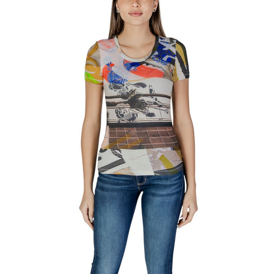 Desigual Beige Viscose T-Shirt