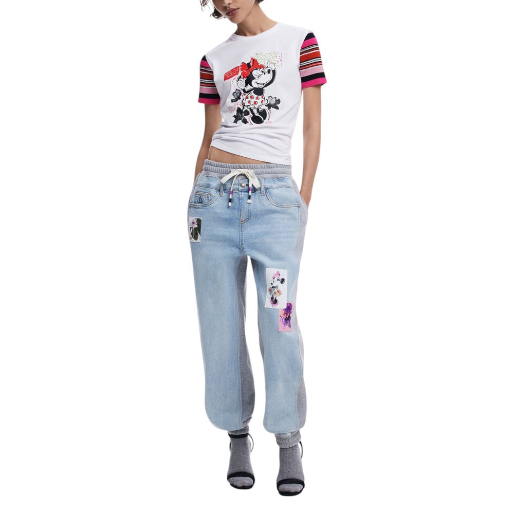 Desigual White Cotton T-Shirt