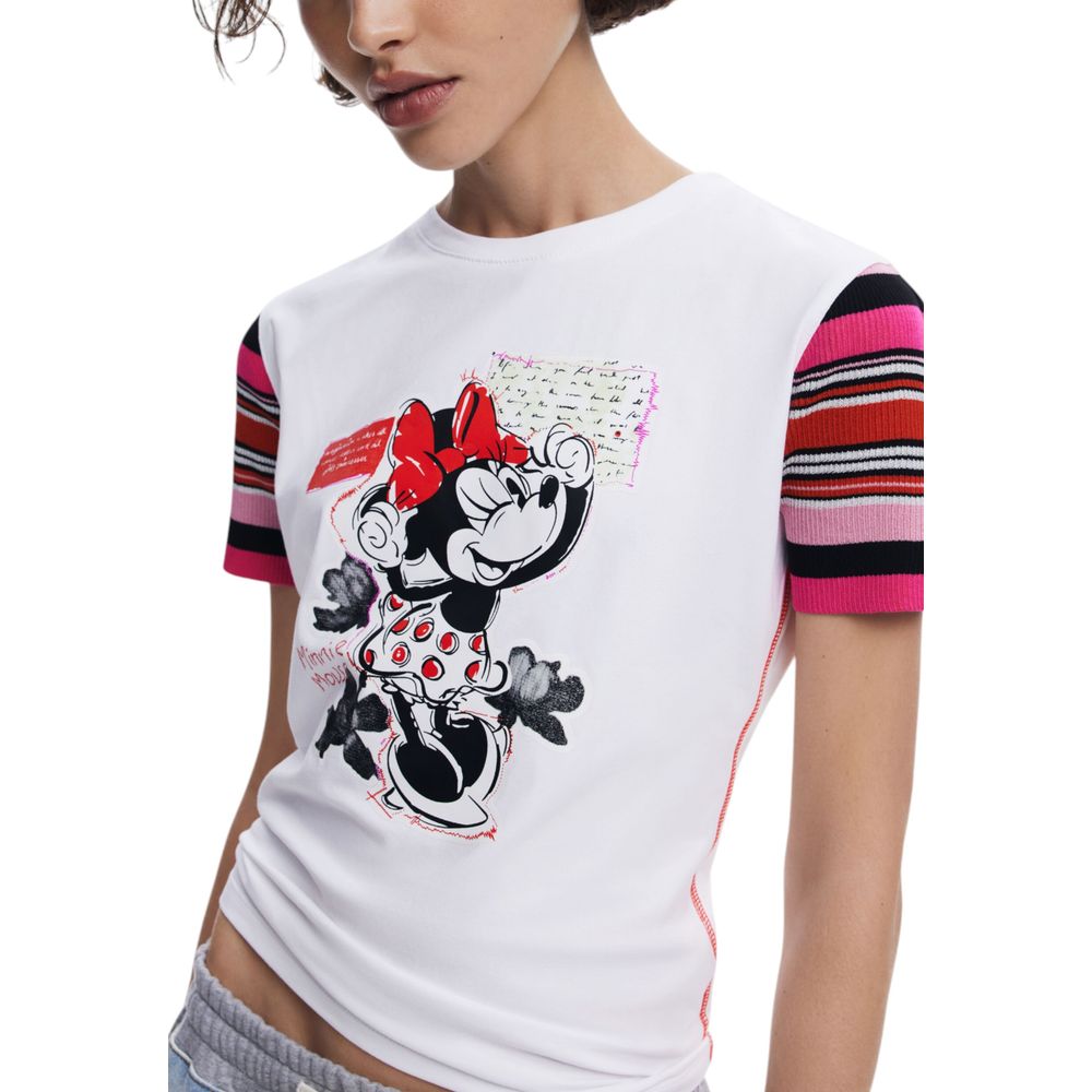 Desigual White Cotton T-Shirt