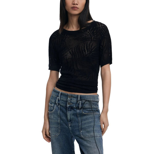 Desigual Black Viscose T-Shirt