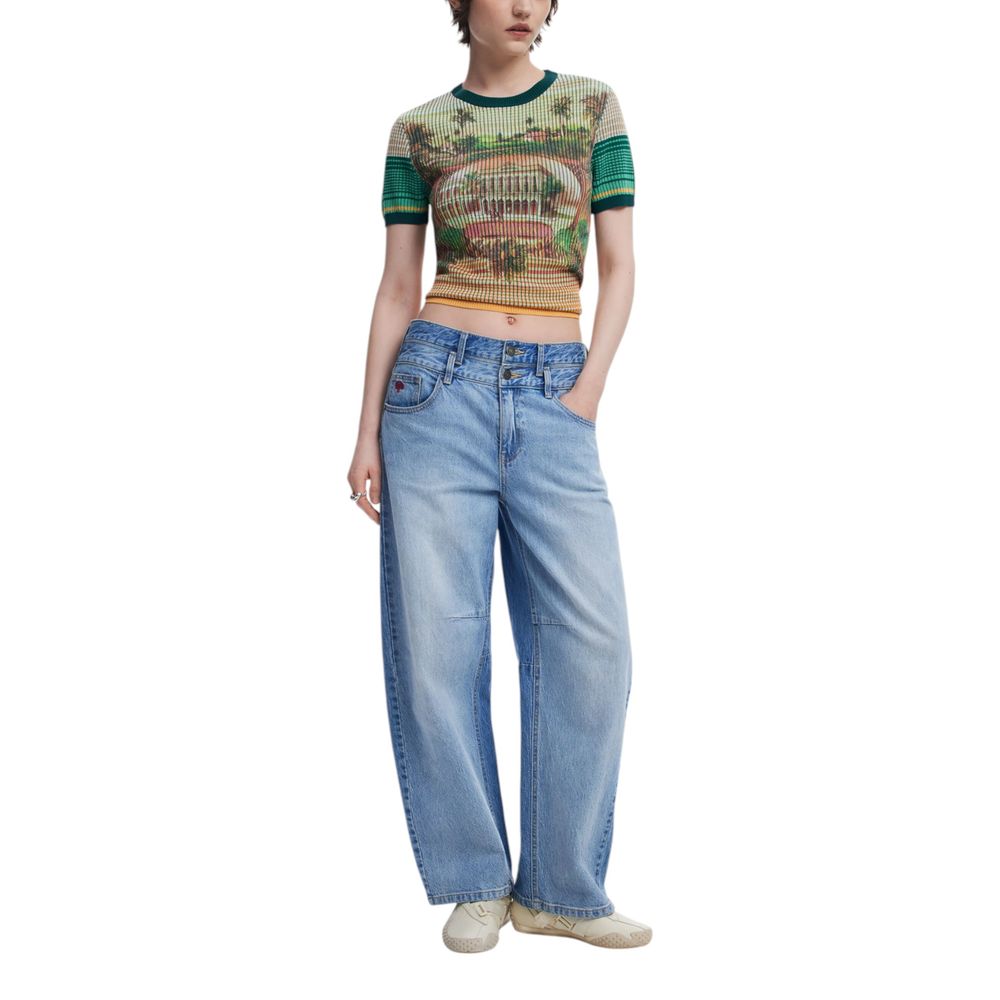 Desigual Green Viscose T-Shirt