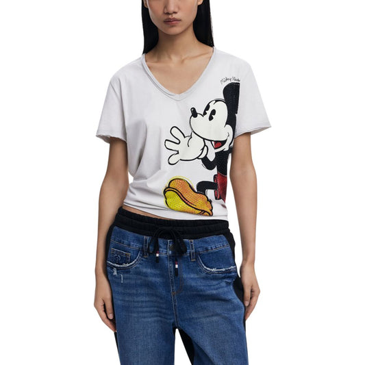 Desigual Gray Cotton T-Shirt