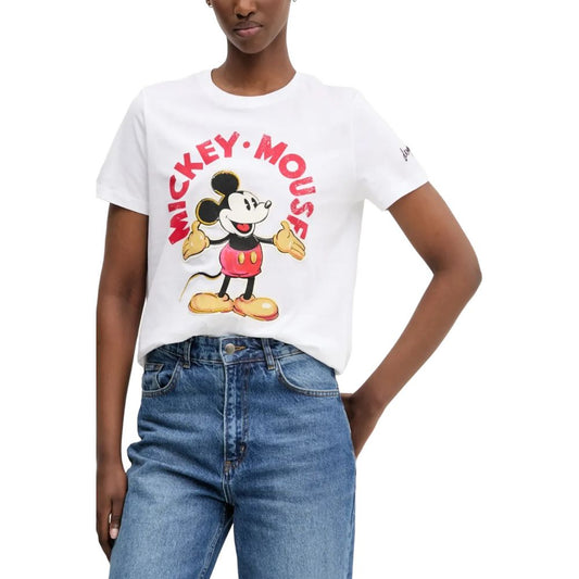 Desigual White Cotton T-Shirt