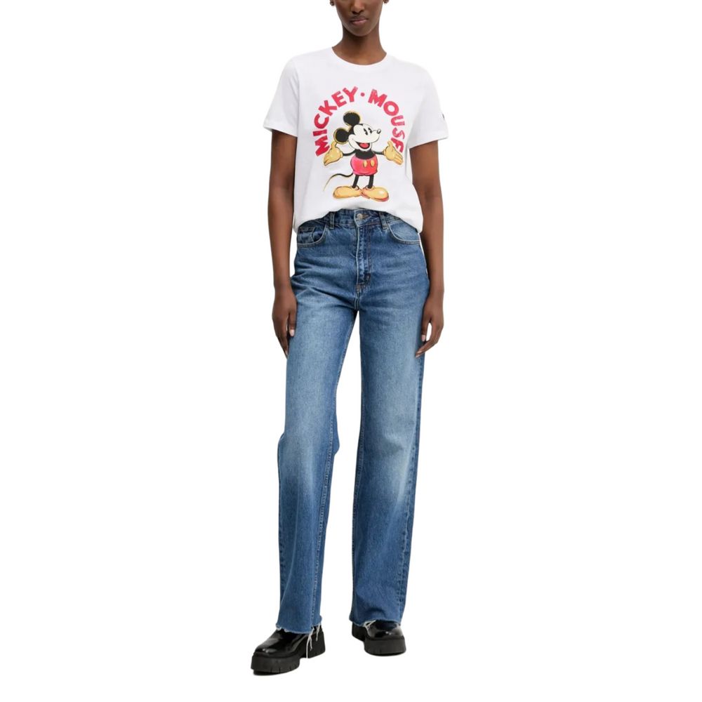 Desigual White Cotton T-Shirt