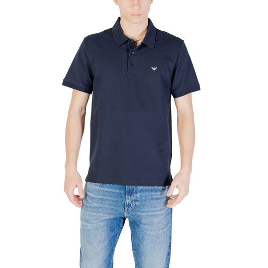 Emporio Armani Underwear Blue Cotton Polo Shirt
