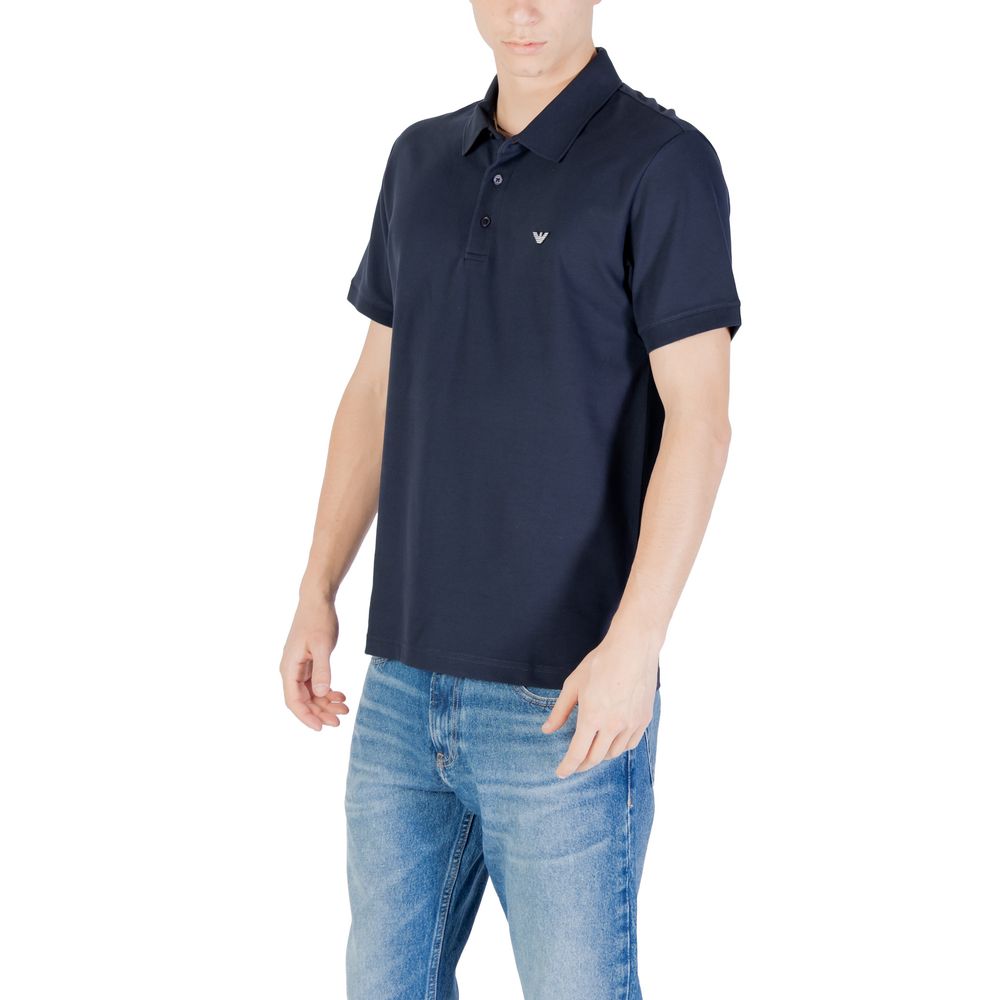 Emporio Armani Underwear Blue Cotton Polo Shirt