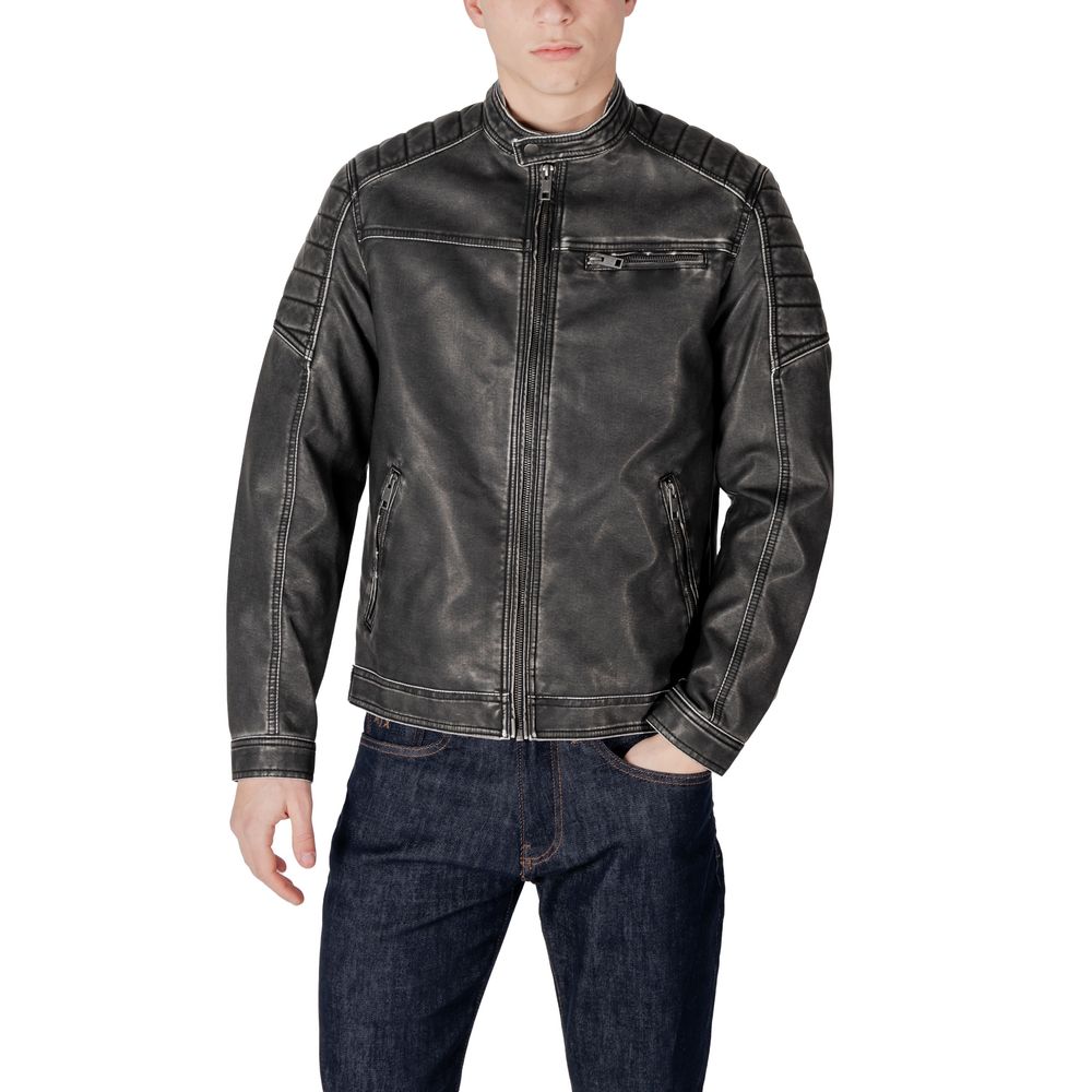 Jack Jones Black Polyester Jackets & Coat