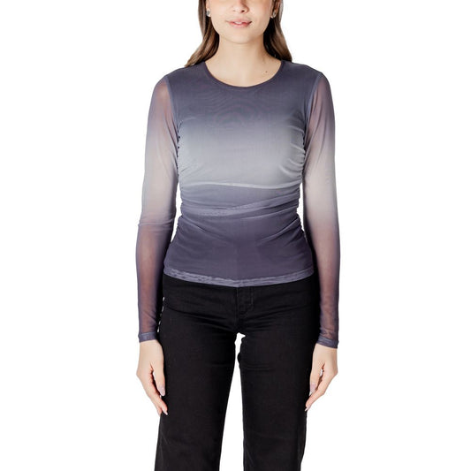 ICHI Gray Polyester Long Sleeve