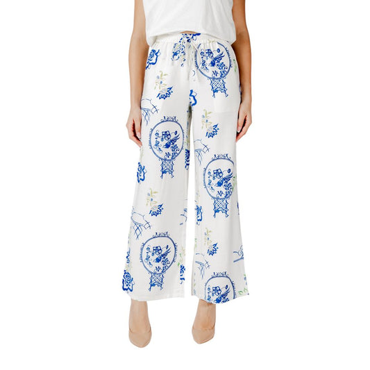 ICHI White Viscose Pant