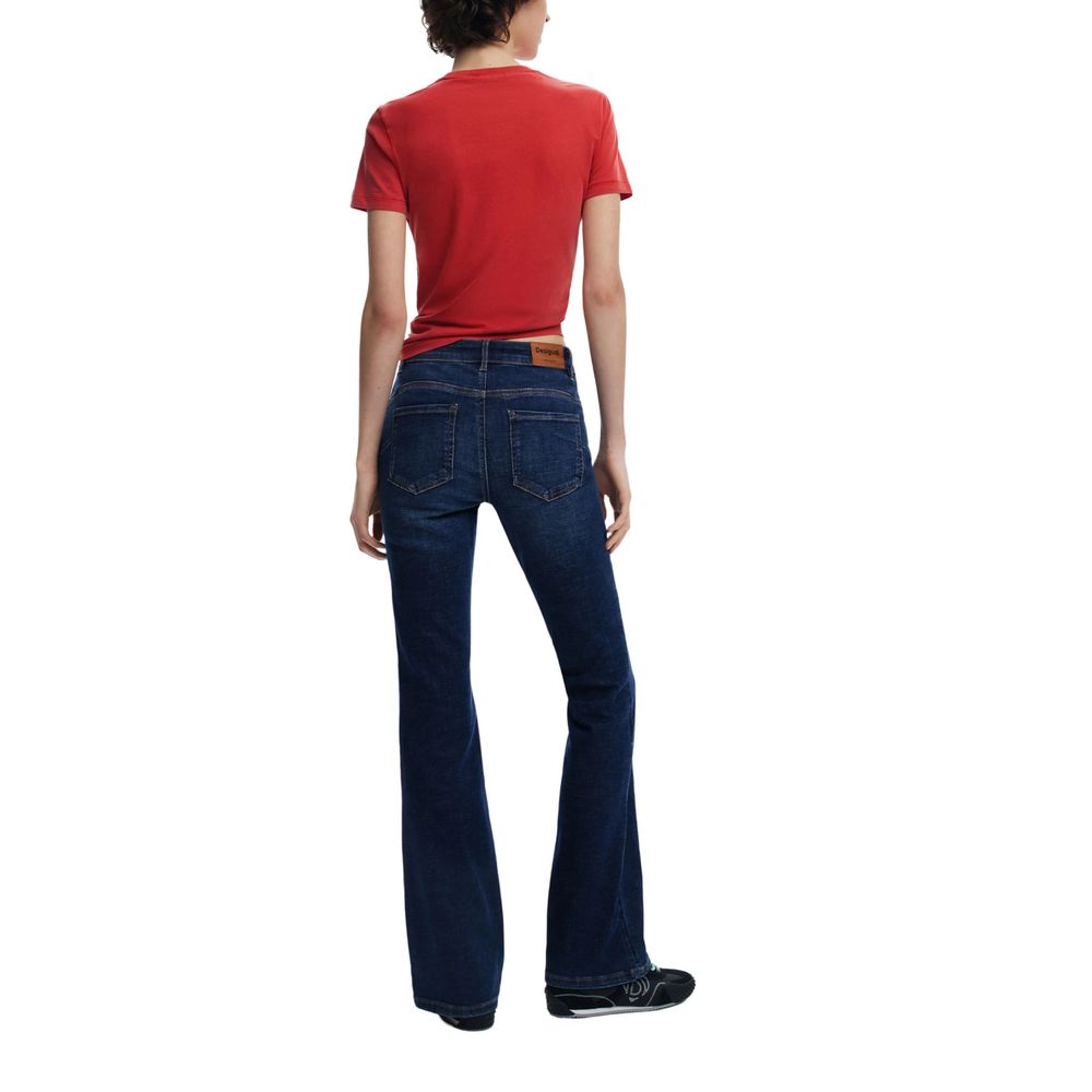 Desigual Blue Cotton Bootcut Jean