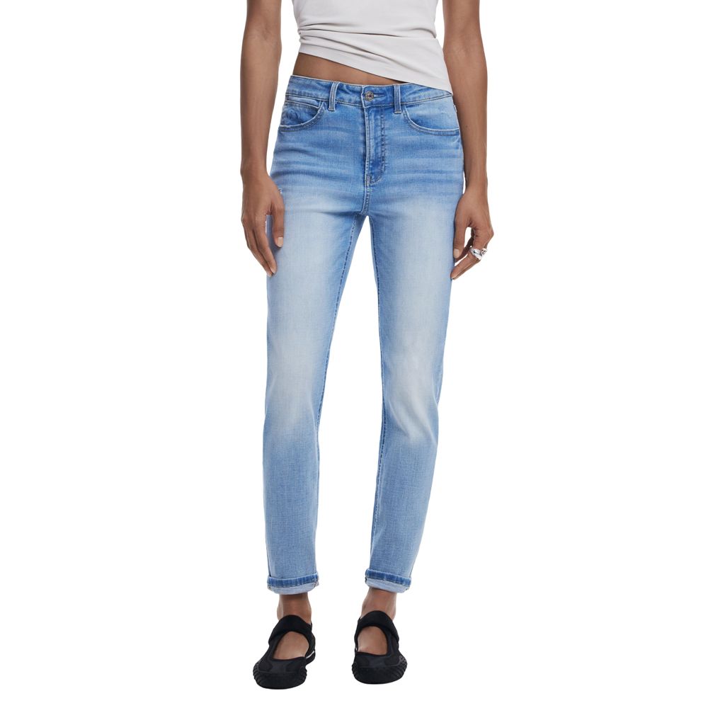 Desigual Light Blue Cotton Skinny Jean