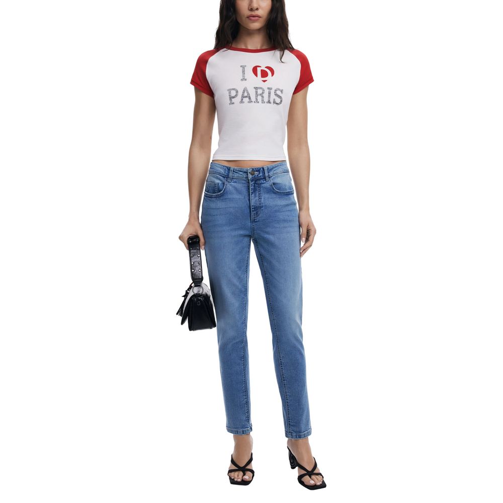 Desigual Light Blue Cotton Skinny Jean