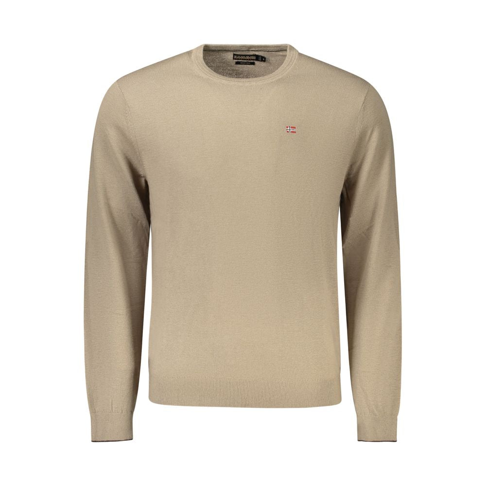 Napapijri Brown Wool Men Sweater