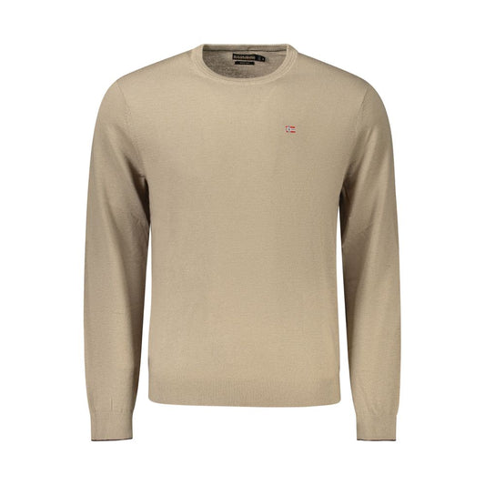 Napapijri Brown Wool Men Sweater