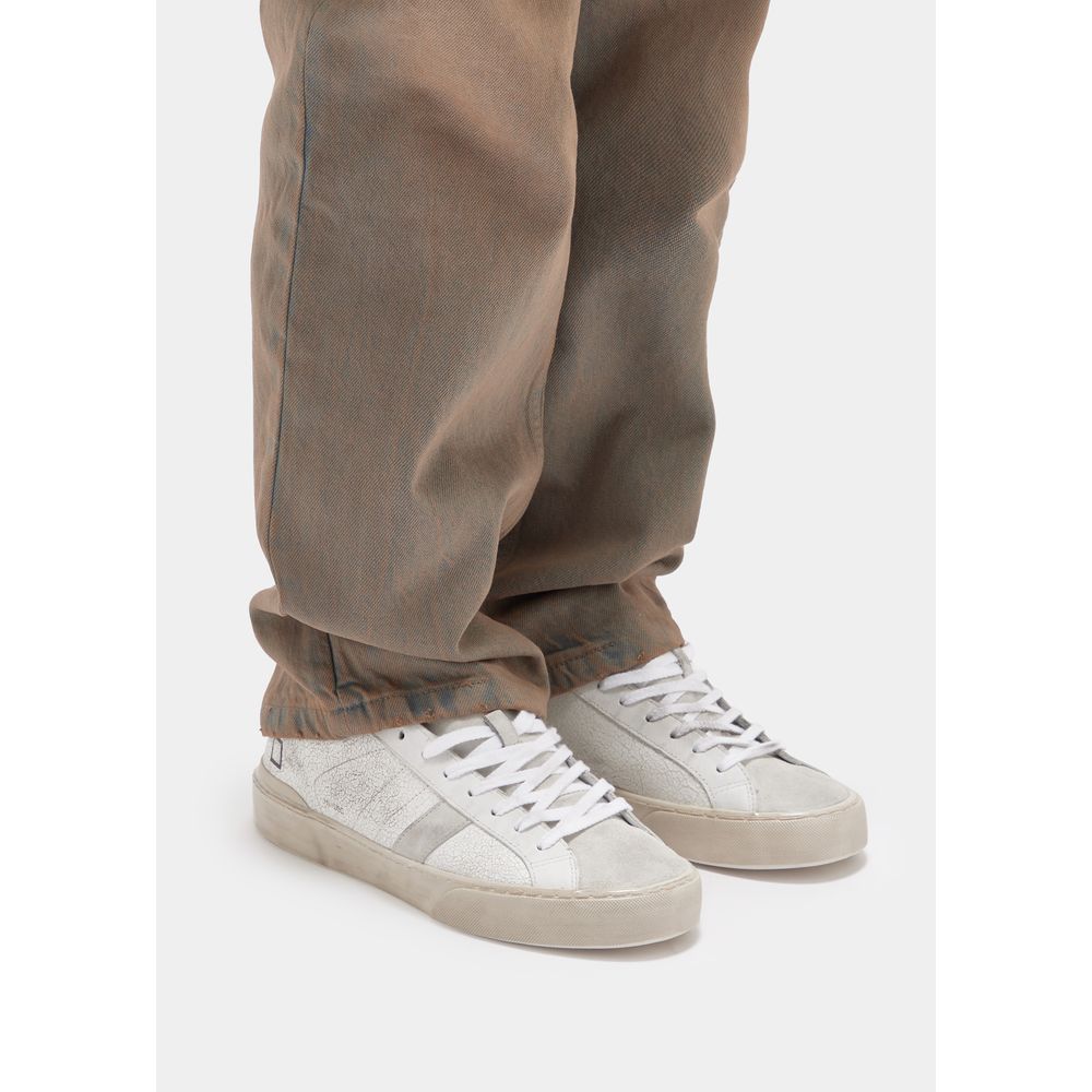 D.A.T.E Bele usnjene športne copate