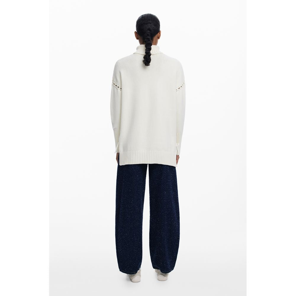 Desigual White Cotton Women Sweater