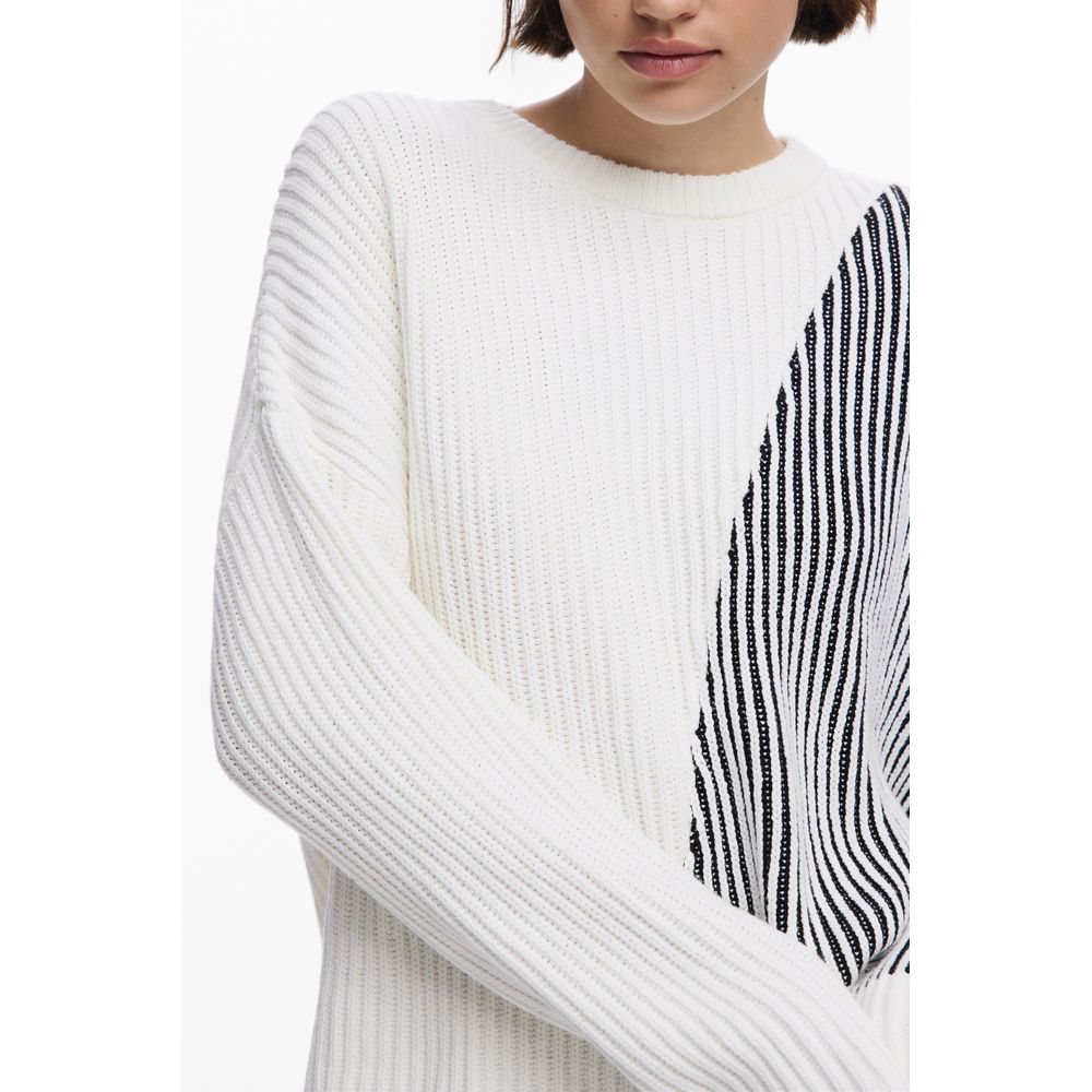 Desigual White Cotton Women Sweater